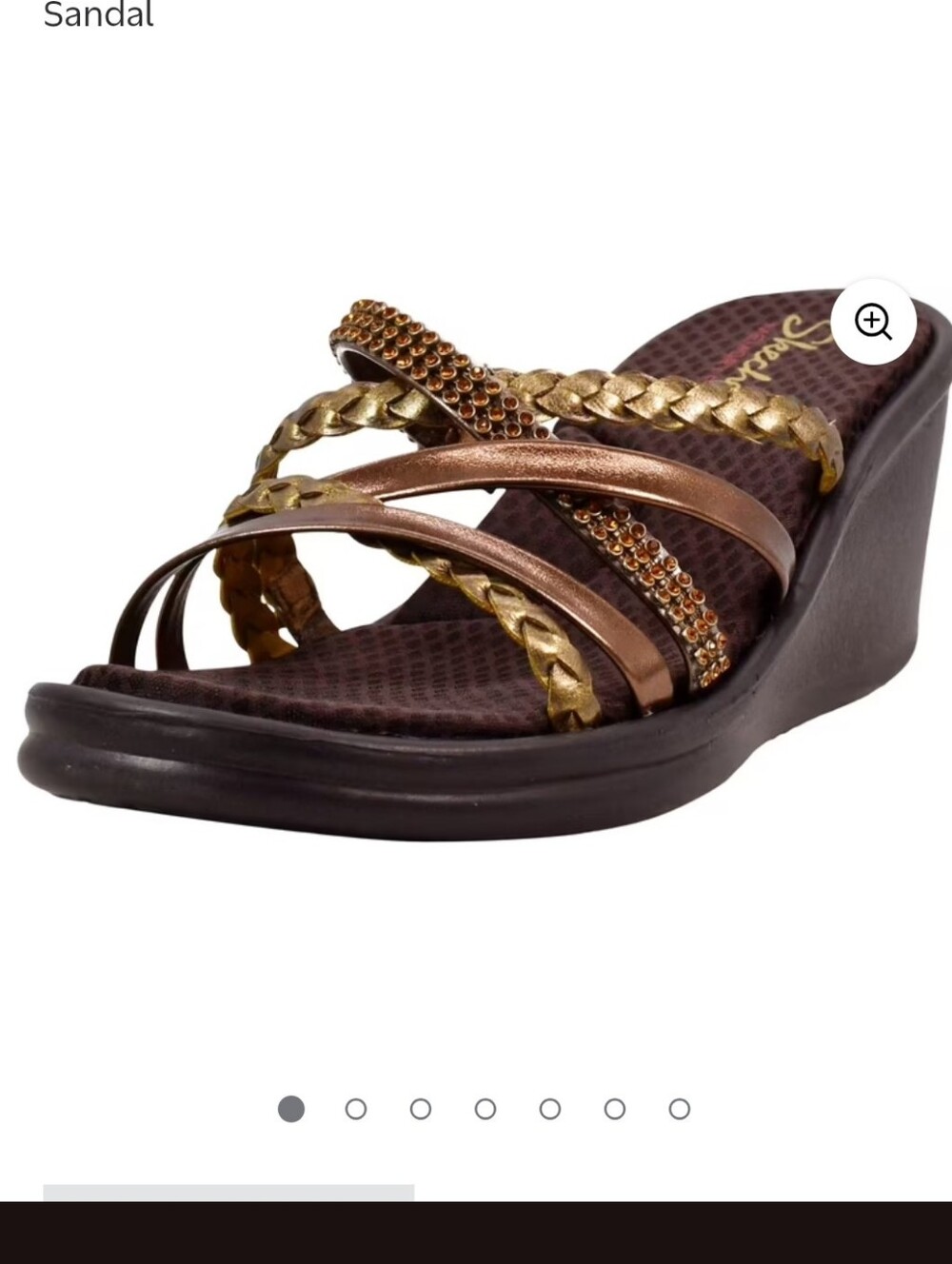 SKETCHERS Women's Rumblers Social Butterfly Wedge Sandals - Size 8